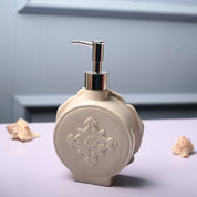 Ceramic Cream Rose Shaped Soap Dispenser - Flower Design Matte Finish