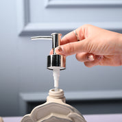 Ceramic Cream Rose Shaped Soap Dispenser - Flower Design Matte Finish