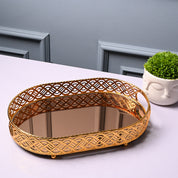 VON CASA Golden Large Tray - Glossy Finish