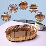VON CASA Golden Large Tray - Glossy Finish