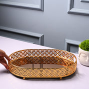 VON CASA Golden Large Tray - Glossy Finish