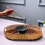 VON CASA Golden Large Tray - Glossy Finish
