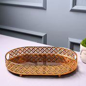 VON CASA Golden Medium Tray - Glossy Finish