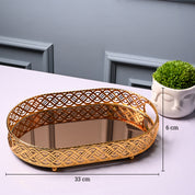 VON CASA Golden Medium Tray - Glossy Finish