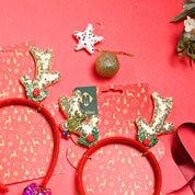 Christmas Headband Set Of 2 - Raindeer Horn