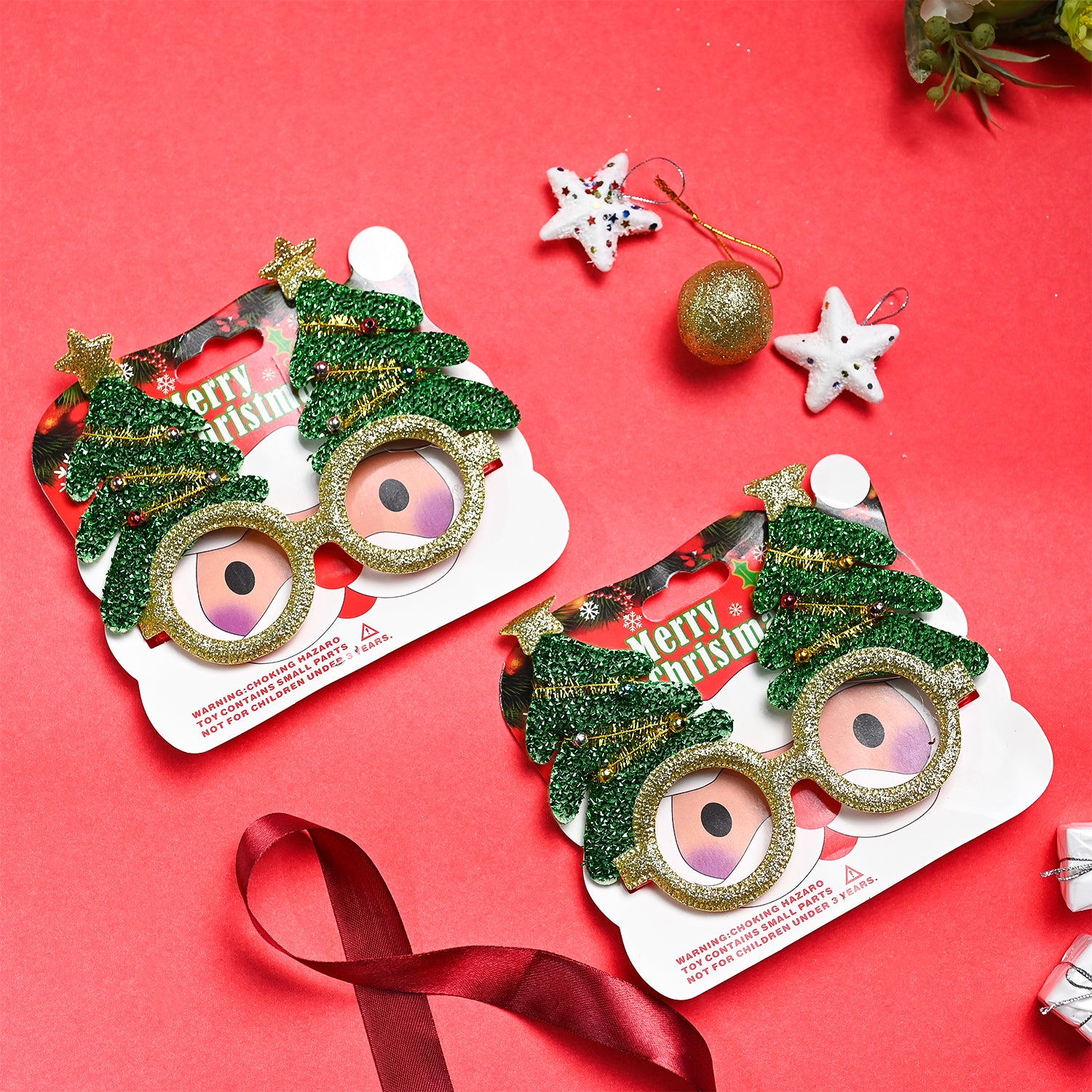 Christmas Party Spectacles Set Of 2 - Green, Party Accessories
