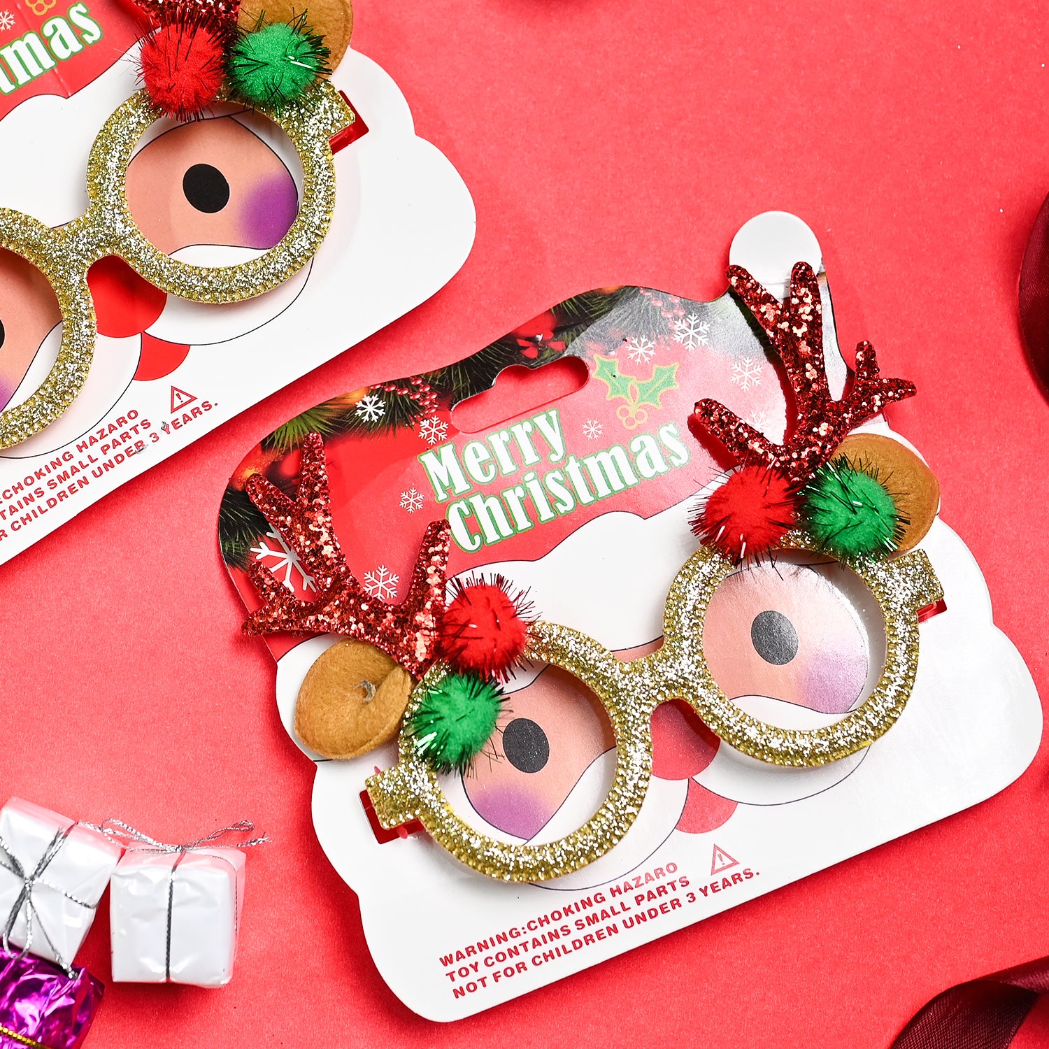 Christmas Party Spectacles Set Of 2 - Red, Party Accessories