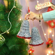 Christmas Decoration Bell Set Of 2 - Silver, X-Mas Hanging