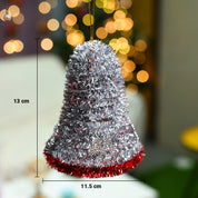 Christmas Decoration Bell Set Of 2 - Silver, X-Mas Hanging
