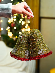 Christmas Decoration Bell Set Of 2 - Golden, X-Mas Hanging