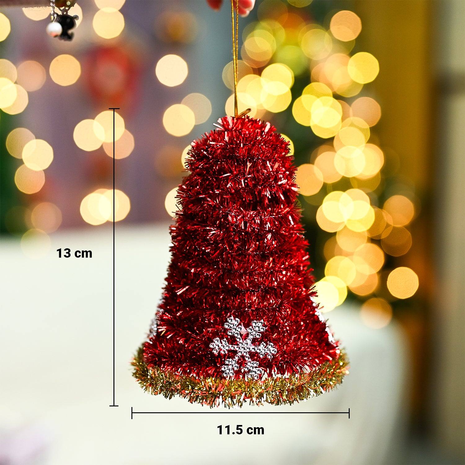 Christmas Decoration Bell Set Of 2 - Red, X-Mas Hanging