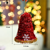 Christmas Decoration Bell Set Of 2 - Red, X-Mas Hanging