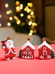 Christmas Decoration Set Of 3 Pcs  - Red, X-Mas Hanging