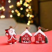 Christmas Decoration Set Of 3 Pcs  - Red, X-Mas Hanging