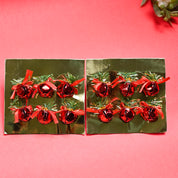 Christmas Hanging Bell Set Of 2 (12 Pcs ) - Red, X-Mas Hanging