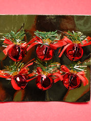 Christmas Hanging Bell Set Of 2 (12 Pcs ) - Red, X-Mas Hanging