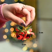 Christmas Hanging Bell Set Of 2 (12 Pcs ) - Red, X-Mas Hanging