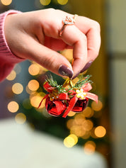 Christmas Hanging Bell Set Of 2 (12 Pcs ) - Red, X-Mas Hanging