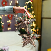 Christmas Decoration Star Set Of 2 - Silver, X-Mas Hanging