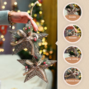 Christmas Decoration Star Set Of 2 - Silver, X-Mas Hanging