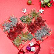 Christmas Decoration Star Set Of 2 (12 Pcs) - Golden & Silver, X-Mas Hanging