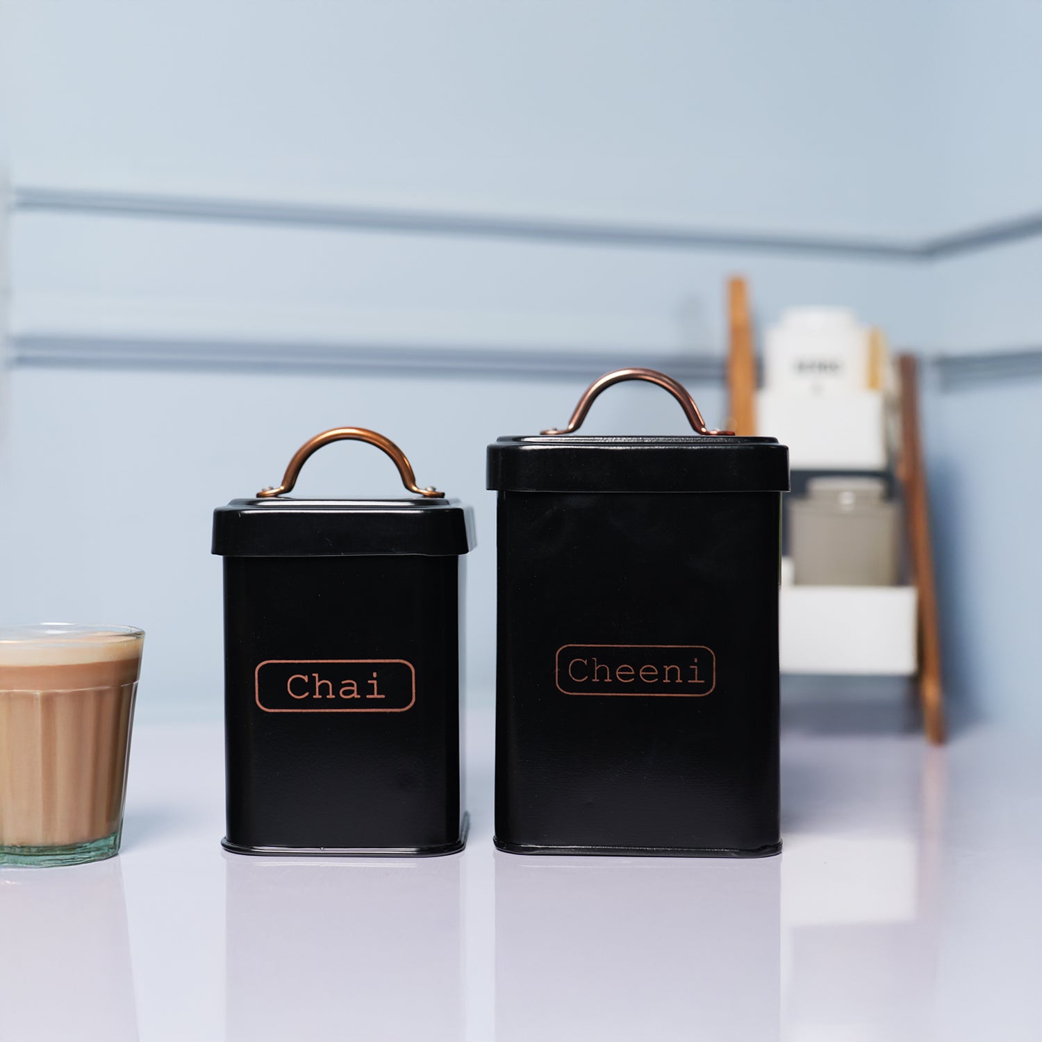 Market99 Black Chai + Chini Jar Set