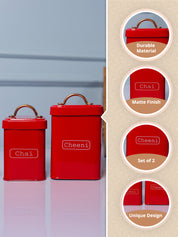 Market99 Red Chai + Chini Jar Set