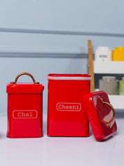 Market99 Red Chai + Chini Jar Set