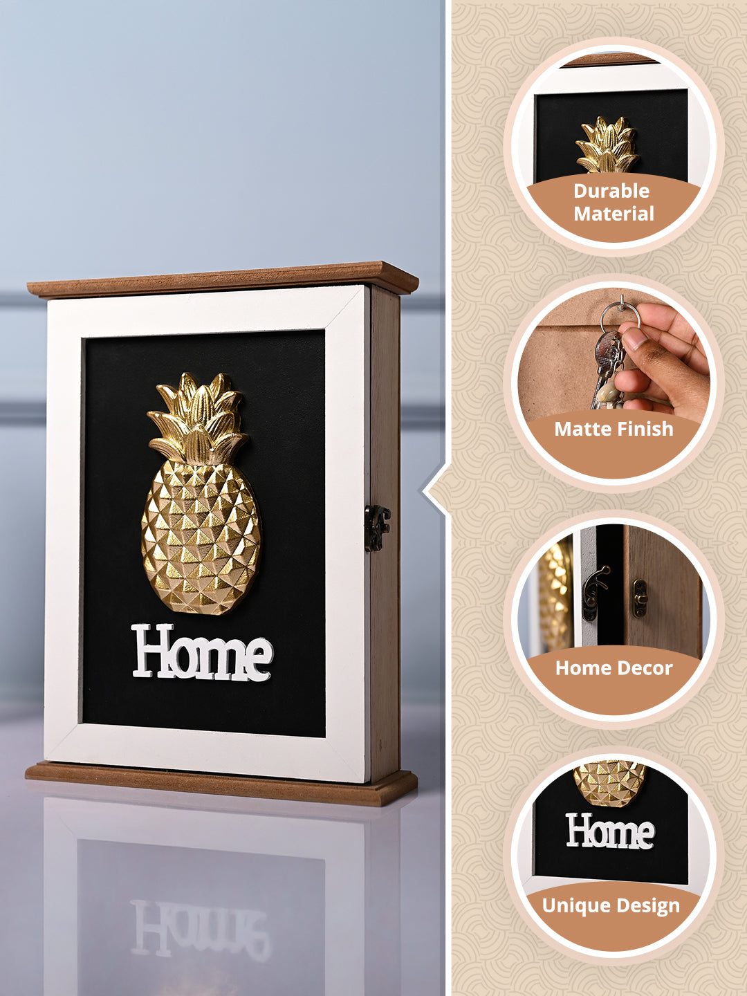 Gold Pineapple Key Holder Box