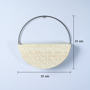 Large Wooden Hanging Planter – Light Green Embossed Design