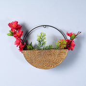 Large Wooden Hanging Planter – Antique Gold Embossed