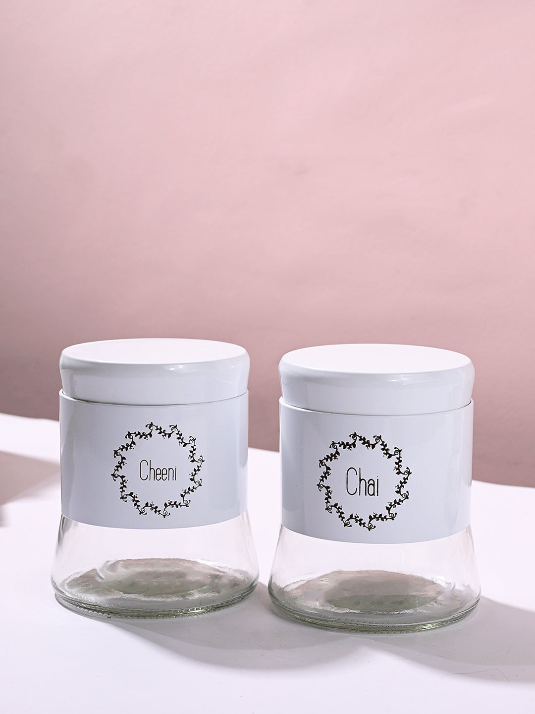 White Tea & Sugar Jar Set Of 2, Each 600mL