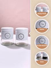 White Tea & Sugar Jar Set Of 2, Each 600mL