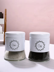 White Tea & Sugar Jar Set Of 2, Each 600mL