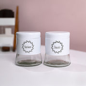 White Biscuit & Namkeen Jar Set Of 2, Each 600mL