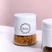 White Biscuit & Namkeen Jar Set Of 2, Each 600mL
