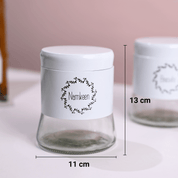 White Biscuit & Namkeen Jar Set Of 2, Each 600mL