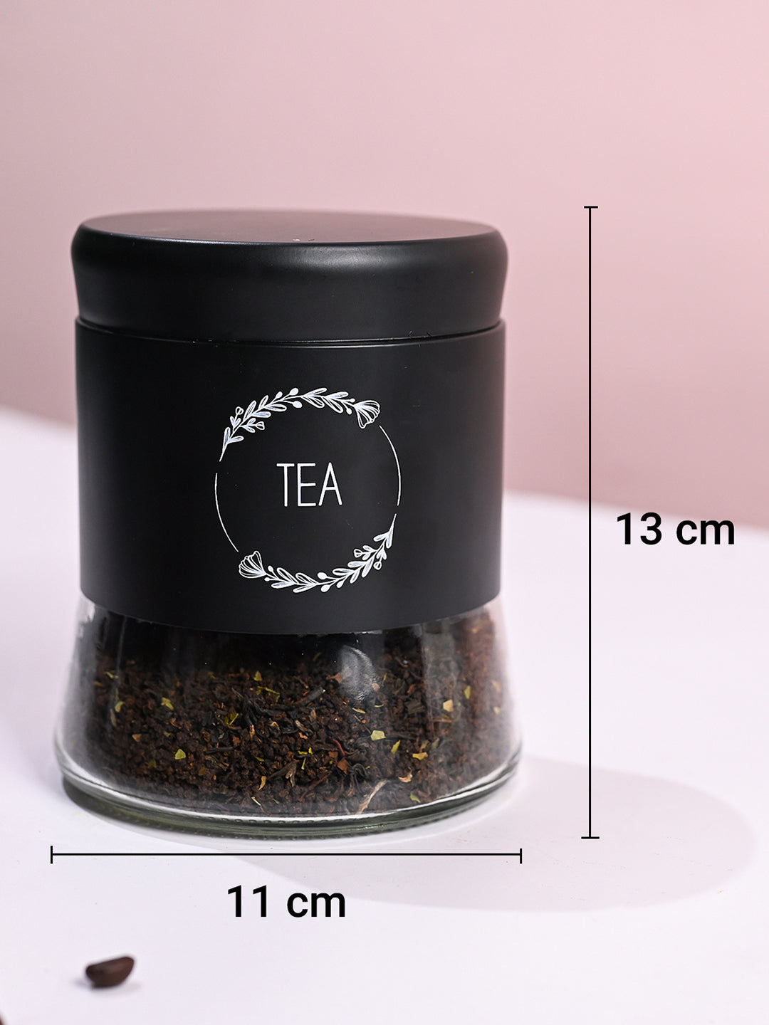 Black Coffee, Tea & Sugar Jar Set Of 3, Each 600mL