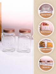 Pack Of 2 Glass Jar Set, 1100mL Each