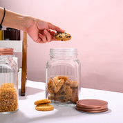 Pack Of 2 Glass Jar Set, 1100mL Each