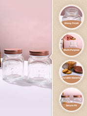 Pack Of 2 Glass Jar Set, 900mL Each