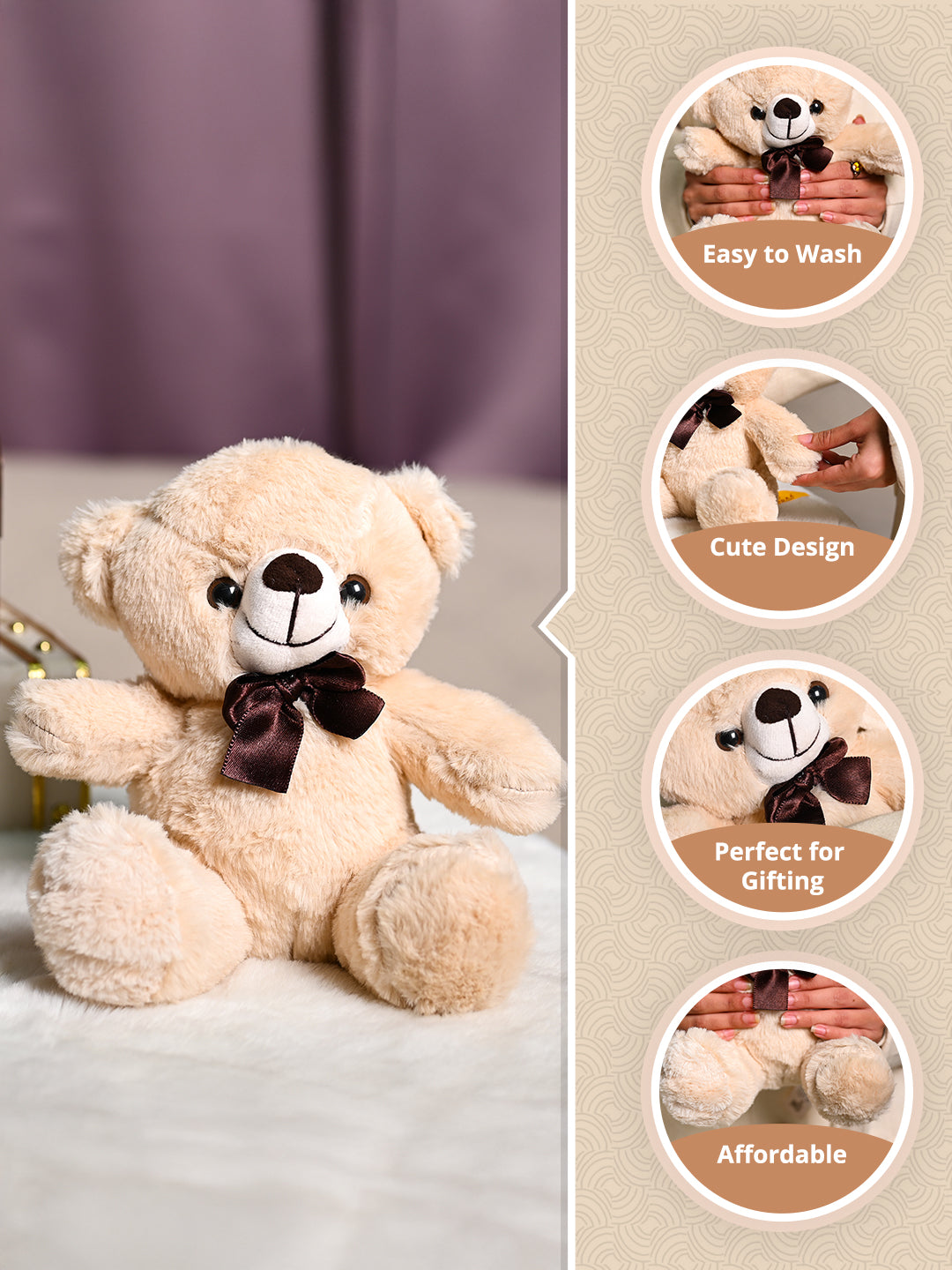 Toys Teddy Bear with Neck Bow