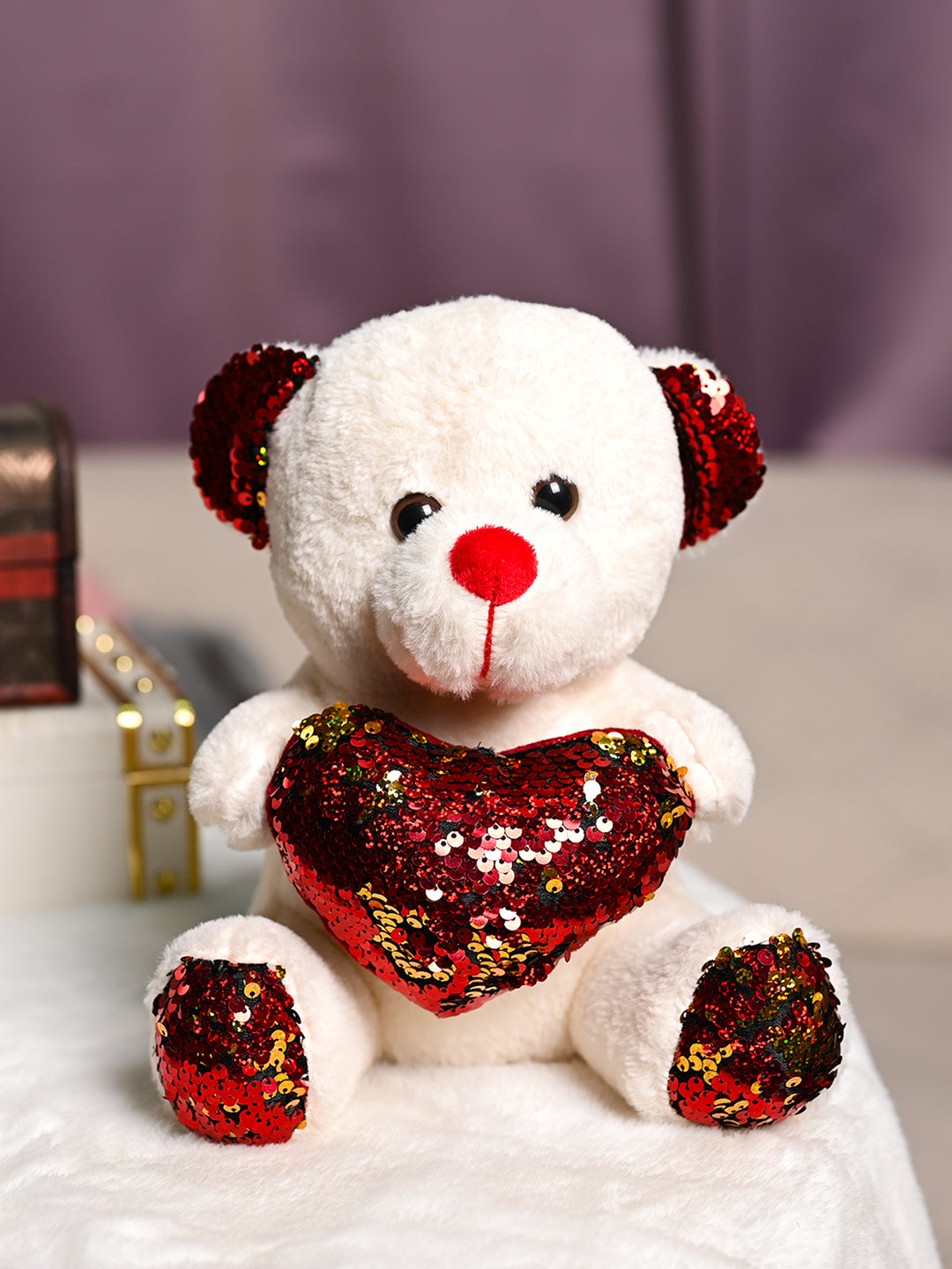 Smart Teddy Bear With Red Heart