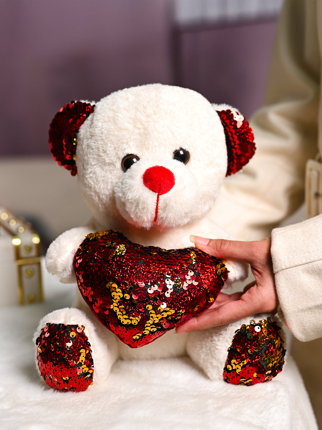 Smart Teddy Bear With Red Heart