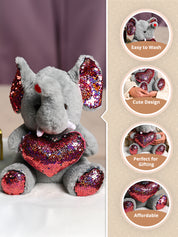 Plush Elephant Toy With Red Heart