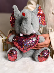 Plush Elephant Toy With Red Heart