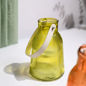 VON CASA Yellow Cylindrical Glass T-Light Holder