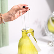 VON CASA Yellow Cylindrical Glass T-Light Holder