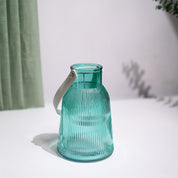 VON CASA Blue Cylindrical Glass T-Light Holder