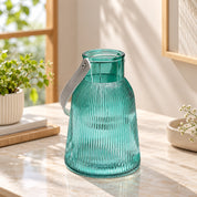 VON CASA Blue Cylindrical Glass T-Light Holder
